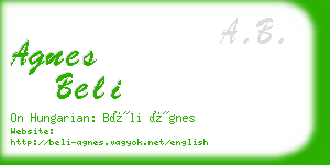 agnes beli business card